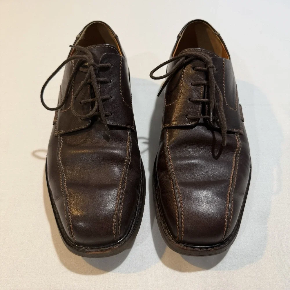 Mephisto Goodyear Welt Leather  Derby Shoes Dark Brown Men's 8.5 US